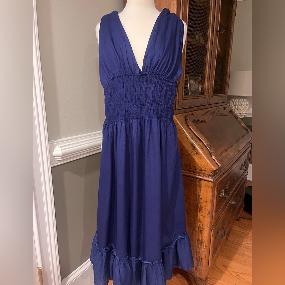 Venus Shirred Waist Sleeveless Ruffle Hem Sundress